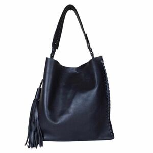 All Saints Black Leather Crossbody Bag